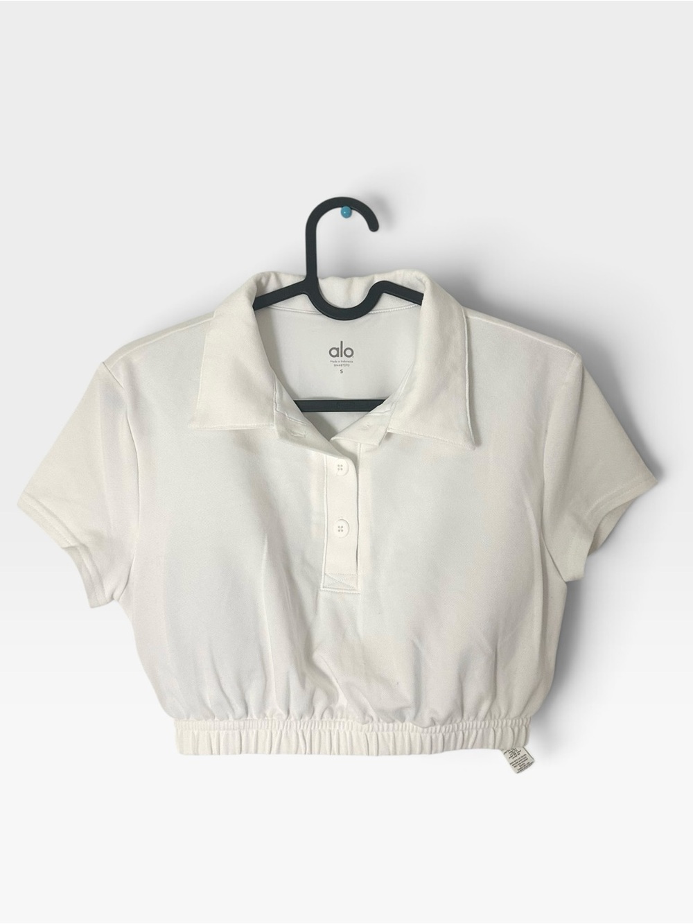 Alo Yoga Prestige Polo Top - White Small - Picture 2 of 7